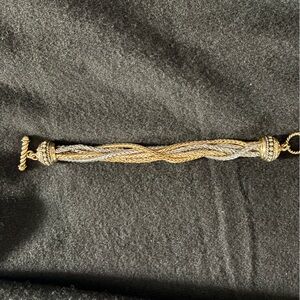 Gold and silver  bracelet with toggle clasp